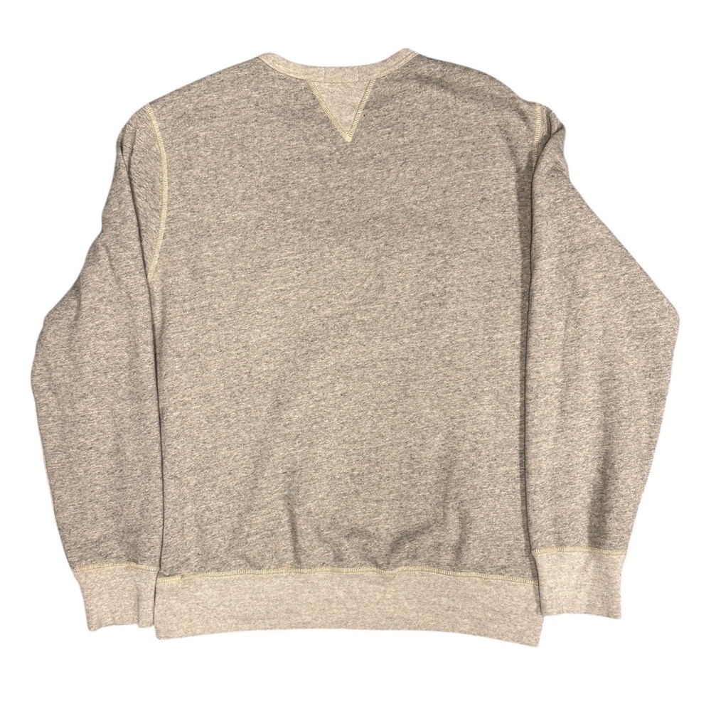 Vintage 90s POLO Chenille Patch Logo Crewneck Sweater - Heather Grey XXL - Picture 3 of 5